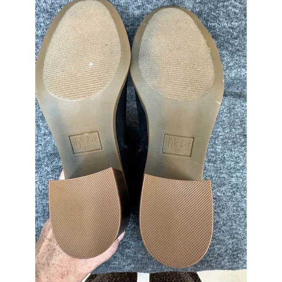 Style & Co Women's Sz 9.5Black Faux Suede Ankle Booties Boots Block Heel - Picture 9 of 13